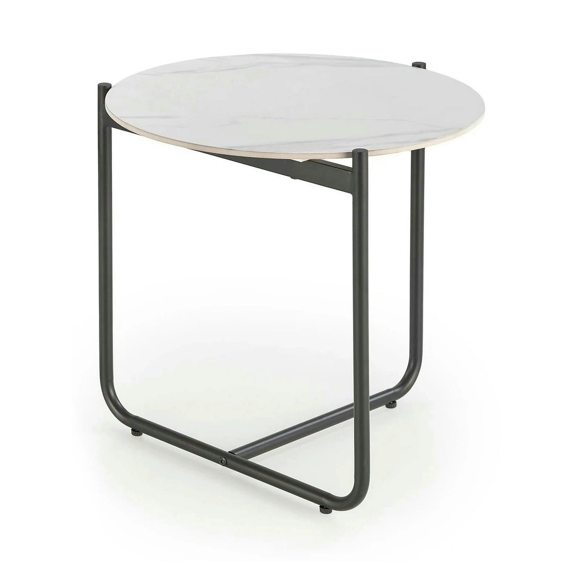Masuta ACUNA S, alb/negru, ceramica/metal, 50x50x50 cm