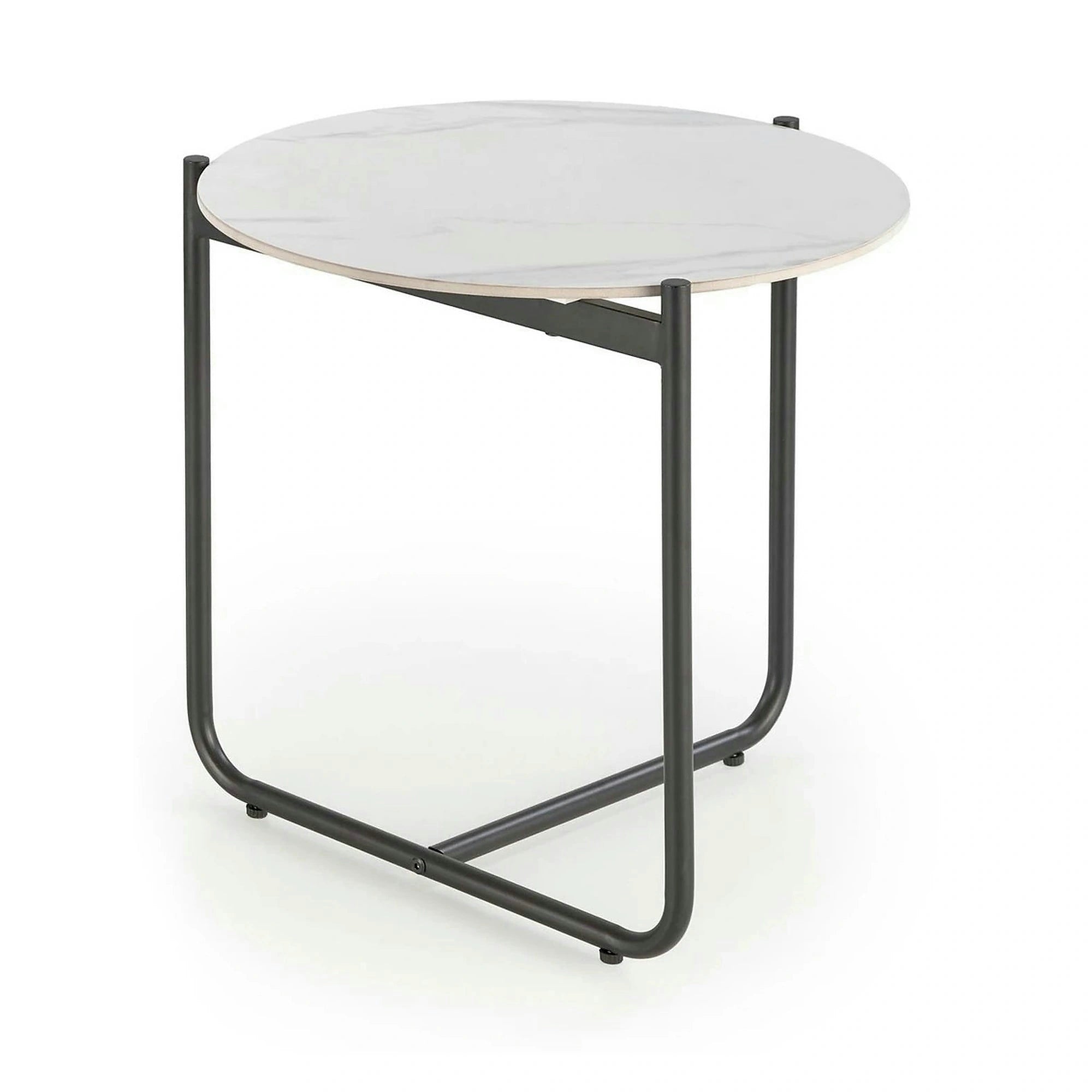Masuta ACUNA S, alb/negru, ceramica/metal, 50x50x50 cm