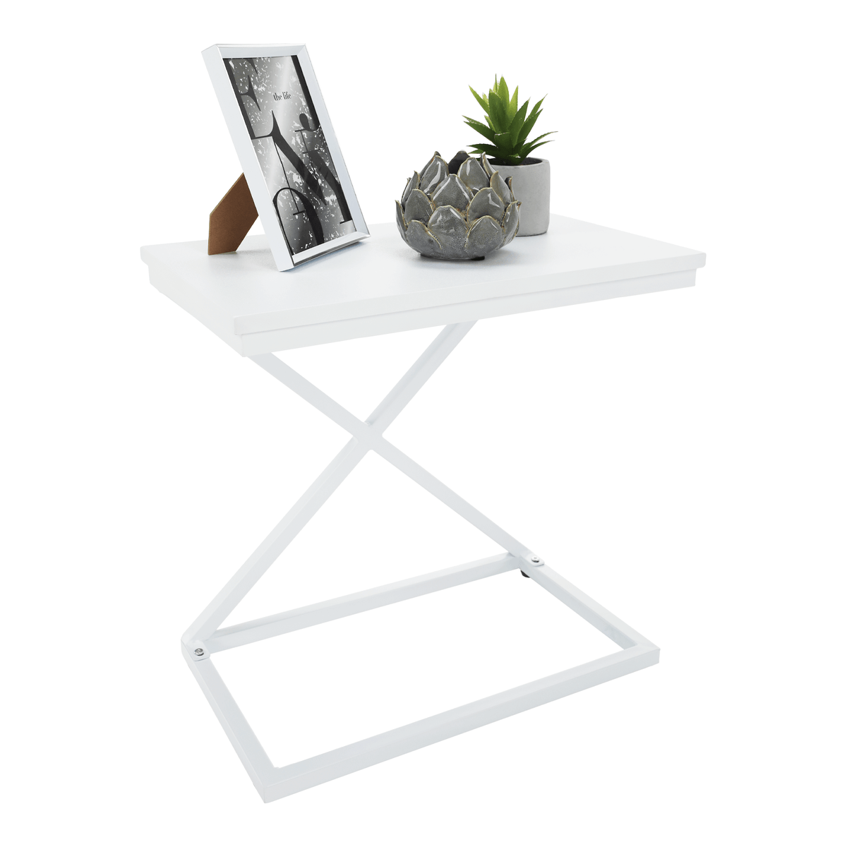 Masuta APIA, alb, metal, 50x30x50 cm