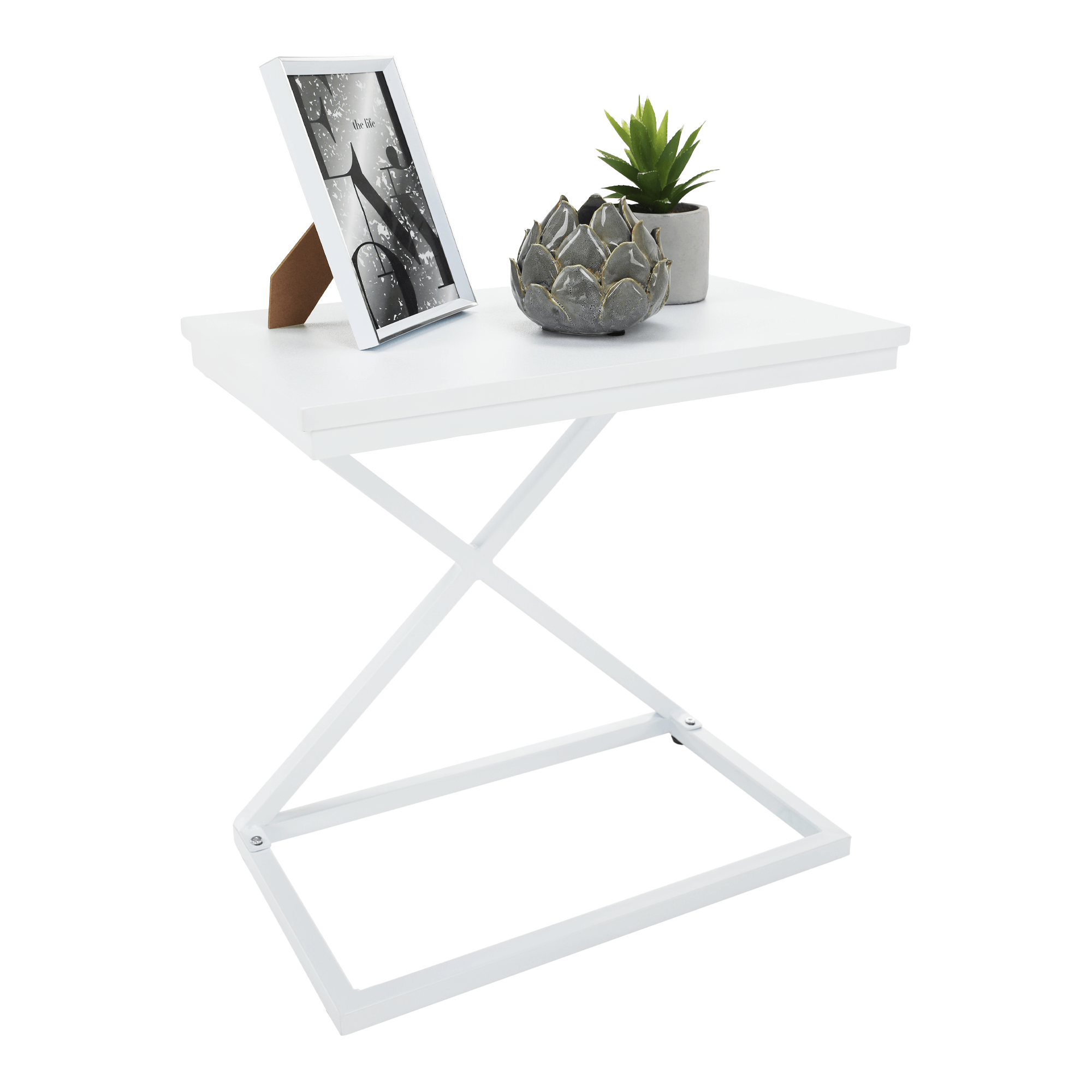 Masuta APIA, alb, metal, 50x30x50 cm