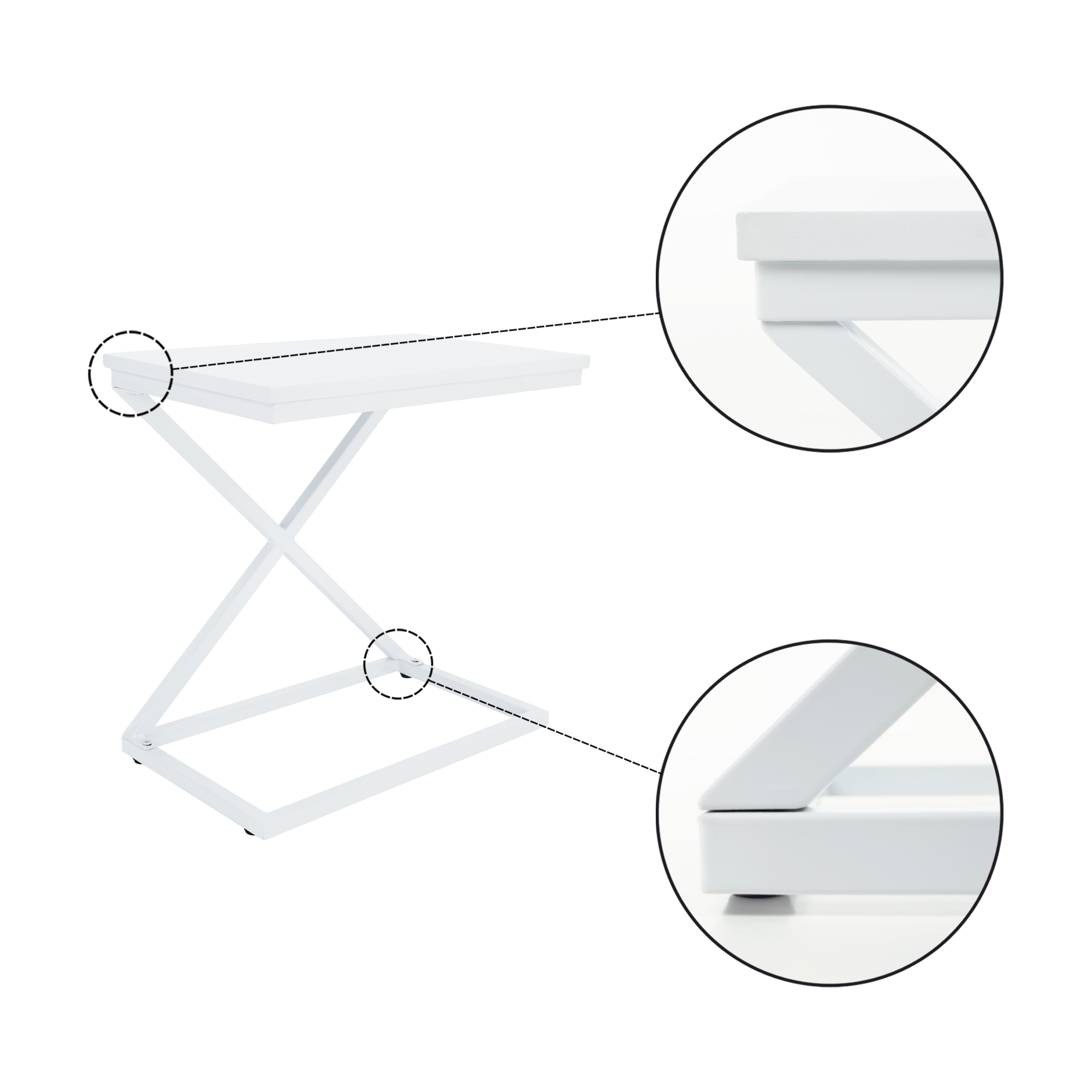 Masuta APIA, alb, metal, 50x30x50 cm