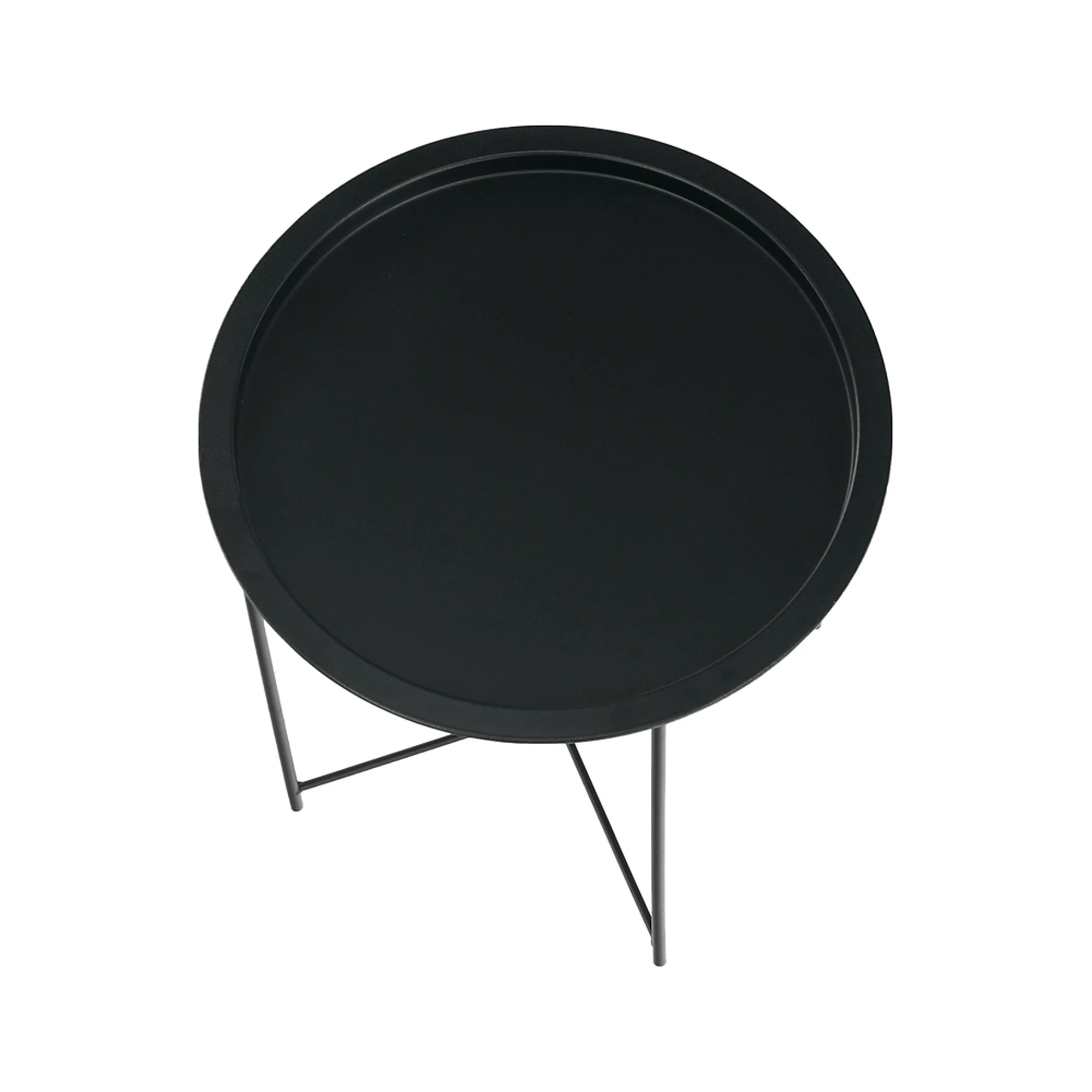 Masuta auxiliara cu tava detasabila RENDER, negru, metal, 47x47x50 cm