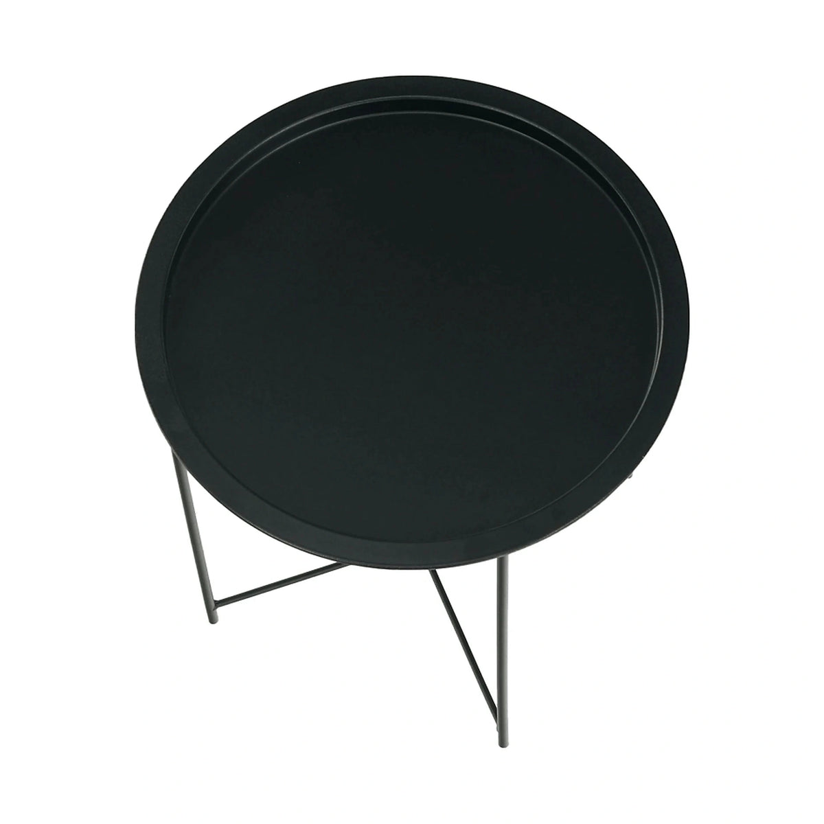 Masuta auxiliara cu tava detasabila RENDER, negru, metal, 47x47x50 cm