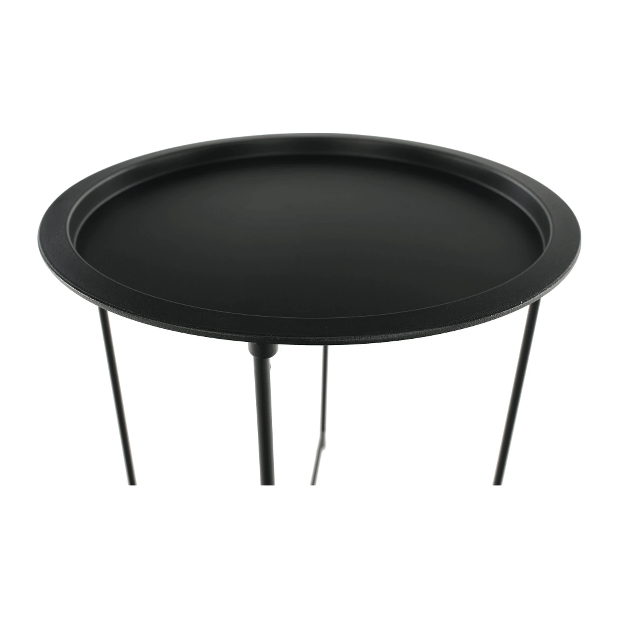Masuta auxiliara cu tava detasabila RENDER, negru, metal, 47x47x50 cm