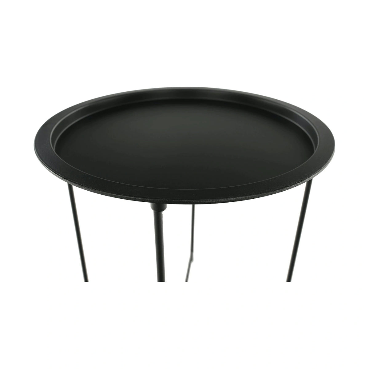 Masuta auxiliara cu tava detasabila RENDER, negru, metal, 47x47x50 cm