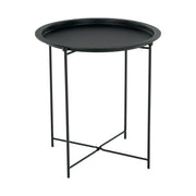 Masuta auxiliara cu tava detasabila RENDER, negru, metal, 47x47x50 cm