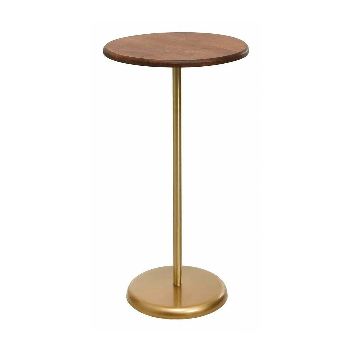 Masuta cafea 1032-1, auriu/stejar, metal/lemn, 40x40x75 cm