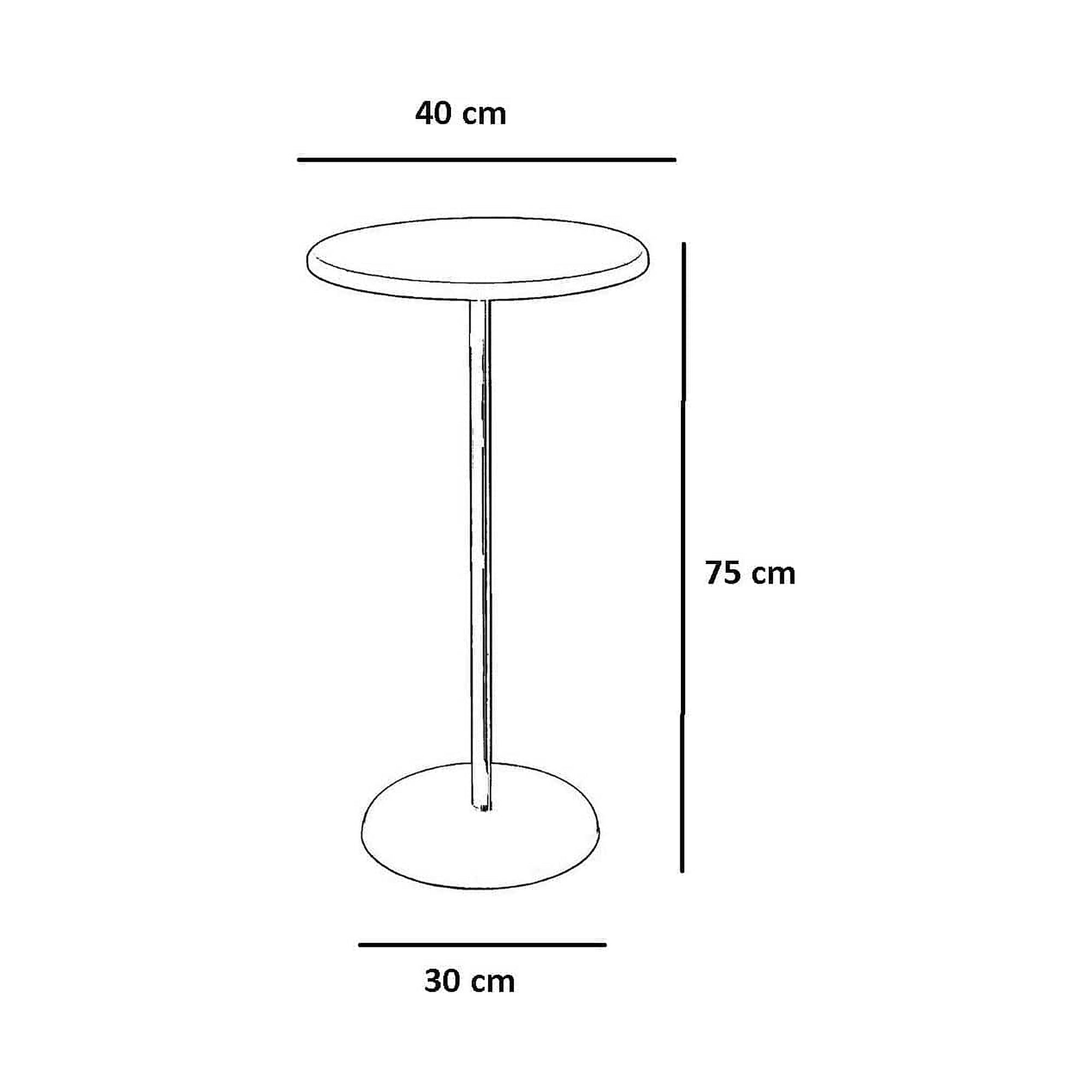 Masuta cafea 1032-1, auriu/stejar, metal/lemn, 40x40x75 cm