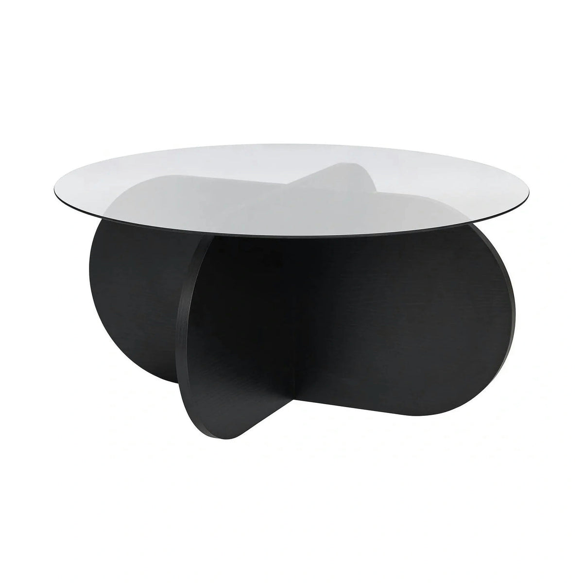 Masuta cafea AERIS, negru/fumuriu, PAL/sticla, 75x75x35 cm