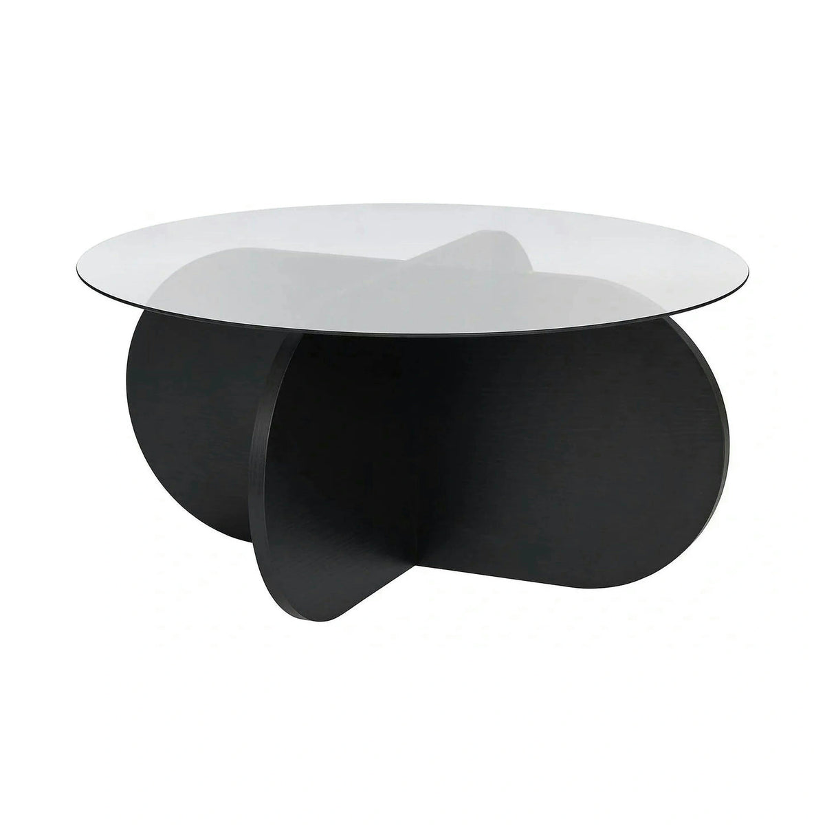 Masuta cafea AERIS, negru/fumuriu, PAL/sticla, 75x75x35 cm