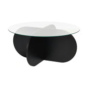 Masuta cafea AERIS, negru, PAL/sticla, 75x75x35 cm