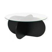 Masuta cafea AERIS, negru, PAL/sticla, 75x75x35 cm