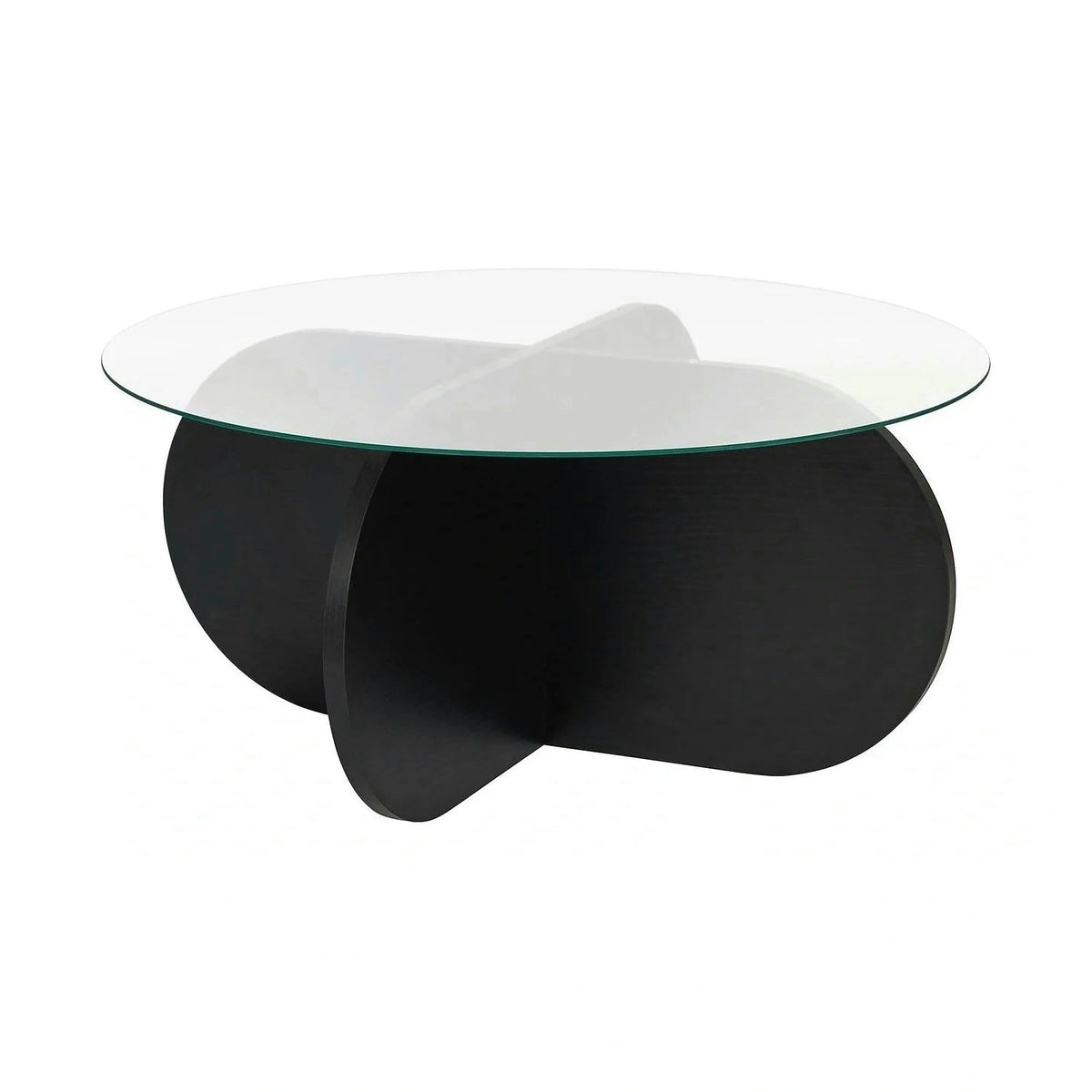 Masuta cafea AERIS, negru, PAL/sticla, 75x75x35 cm