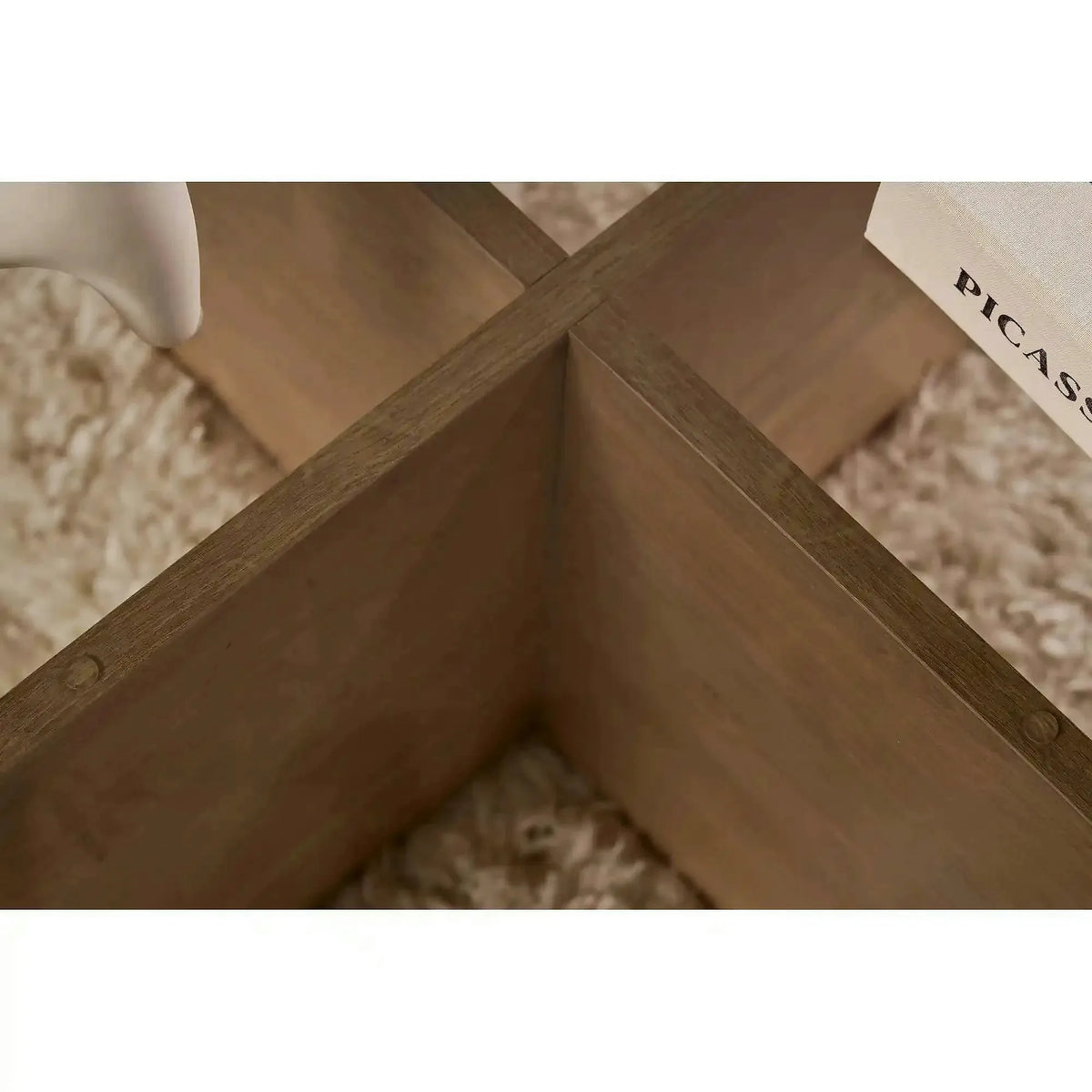 Masuta cafea AERIS, stejar/fumuriu, PAL/sticla, 75x75x35 cm