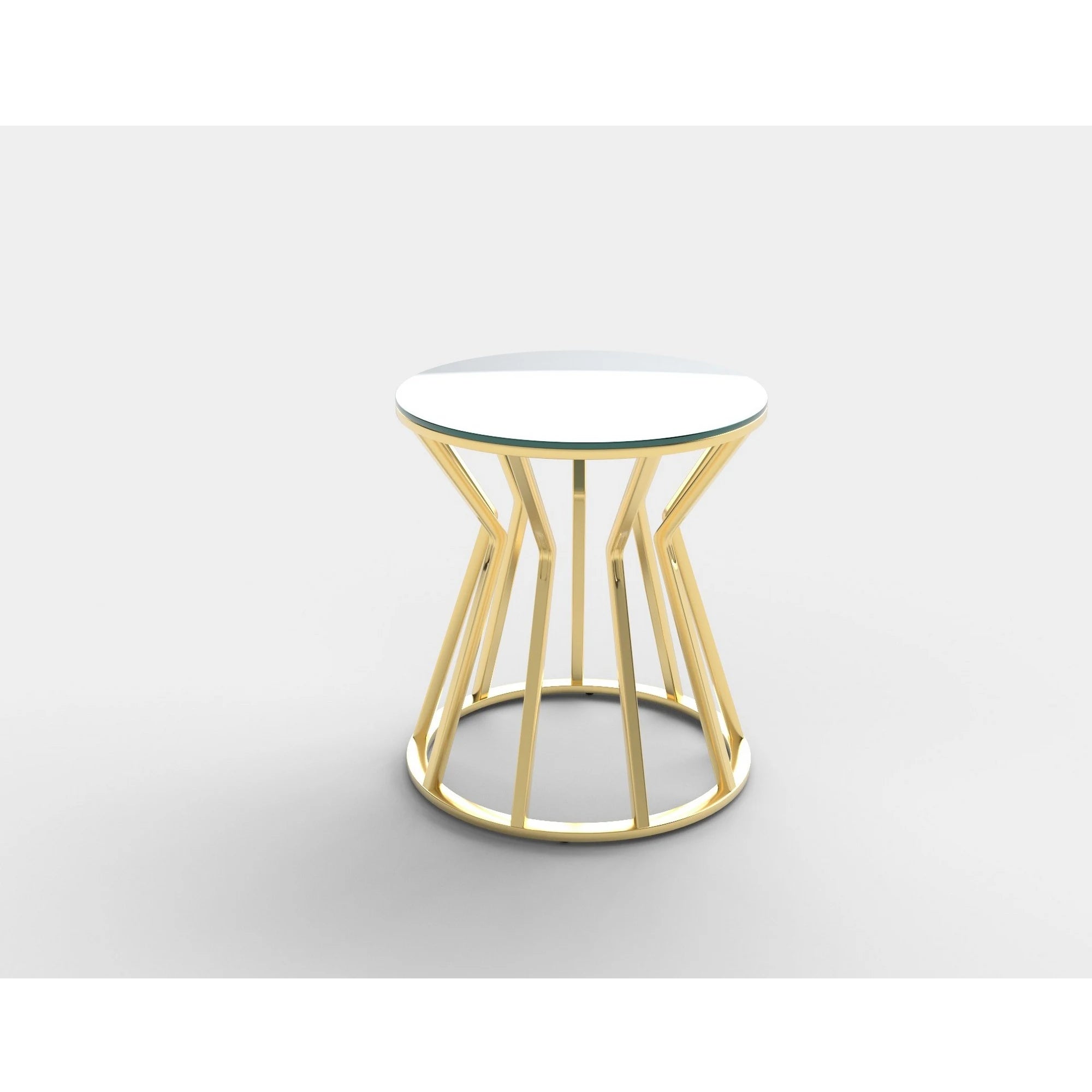 Masuta cafea AFINA S, oglinda/auriu, sticla/otel, 45x45x50 cm