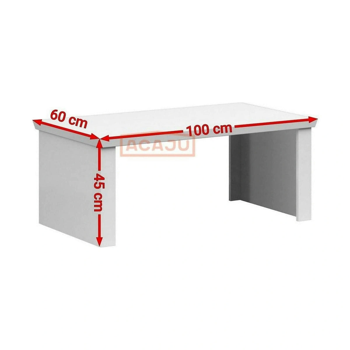 Masuta cafea Agnes, alb, PAL laminat, 110x60x45 cm