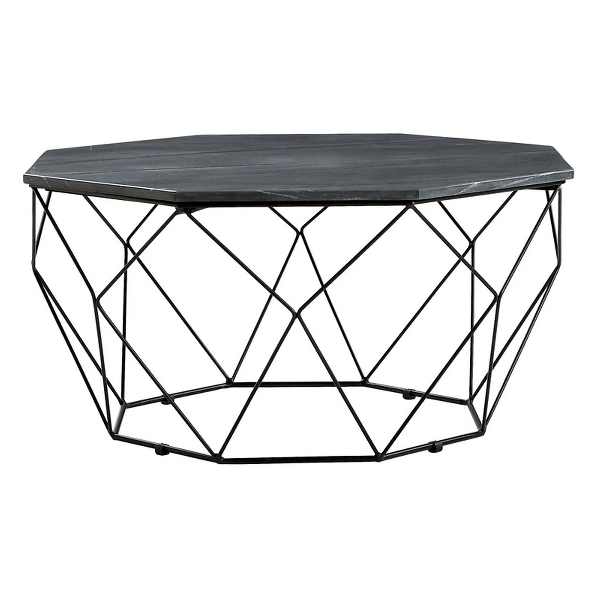 Masuta cafea AIDA, negru, marmura/metal, 84x84x43 cm