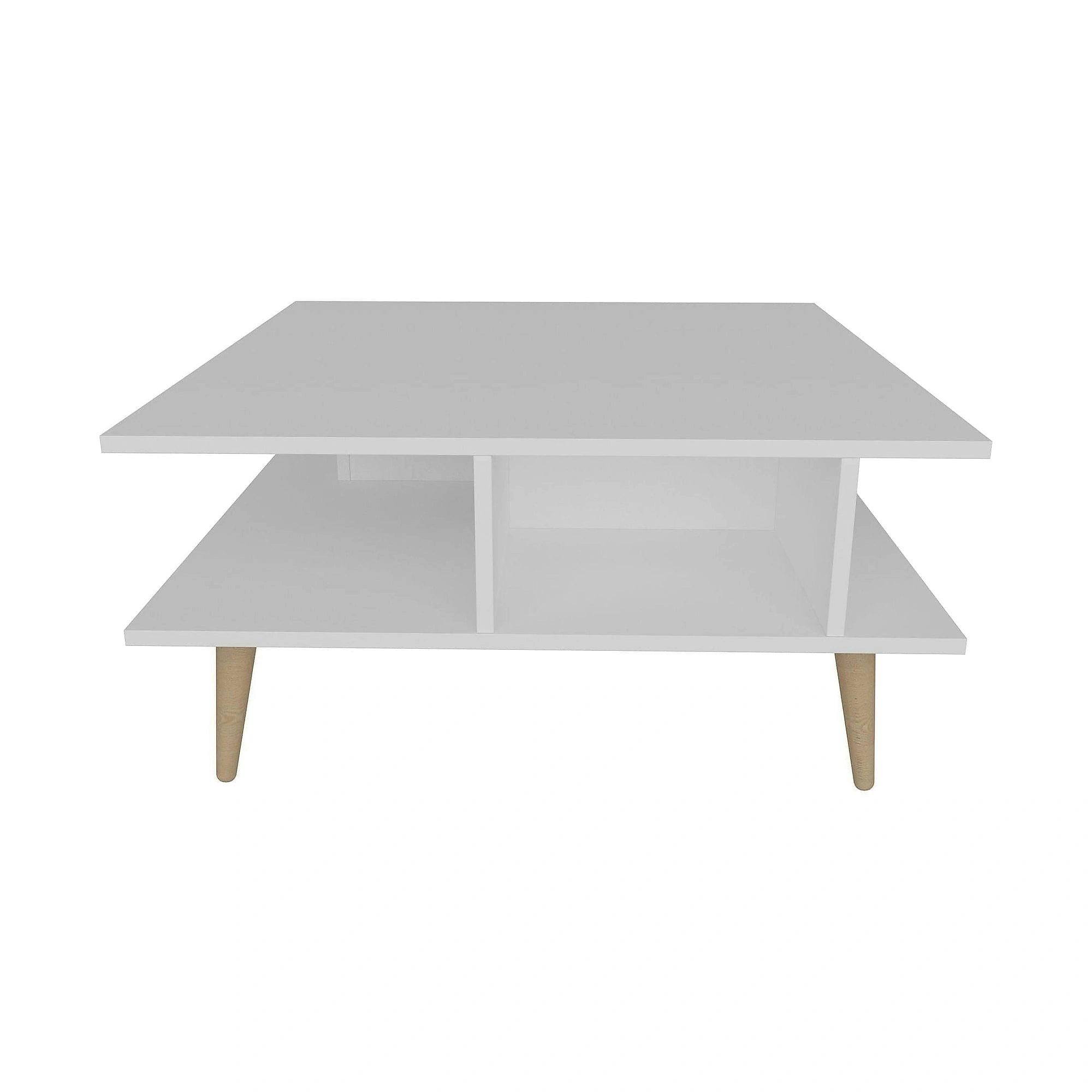 Masuta cafea Akya, alb, PAL melaminat, 89x89x44 cm