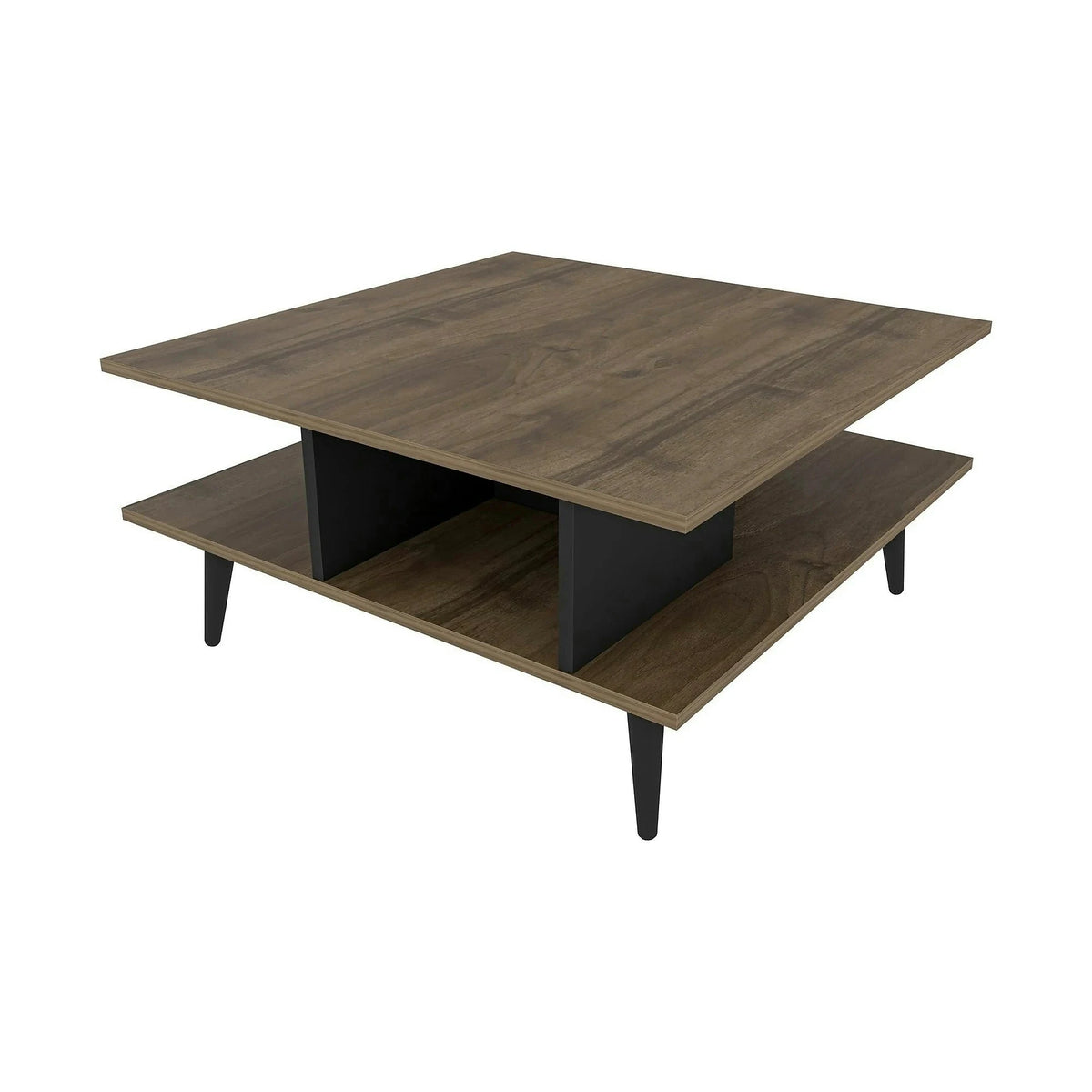 Masuta cafea Akya, nuc, PAL, 89x89x44 cm