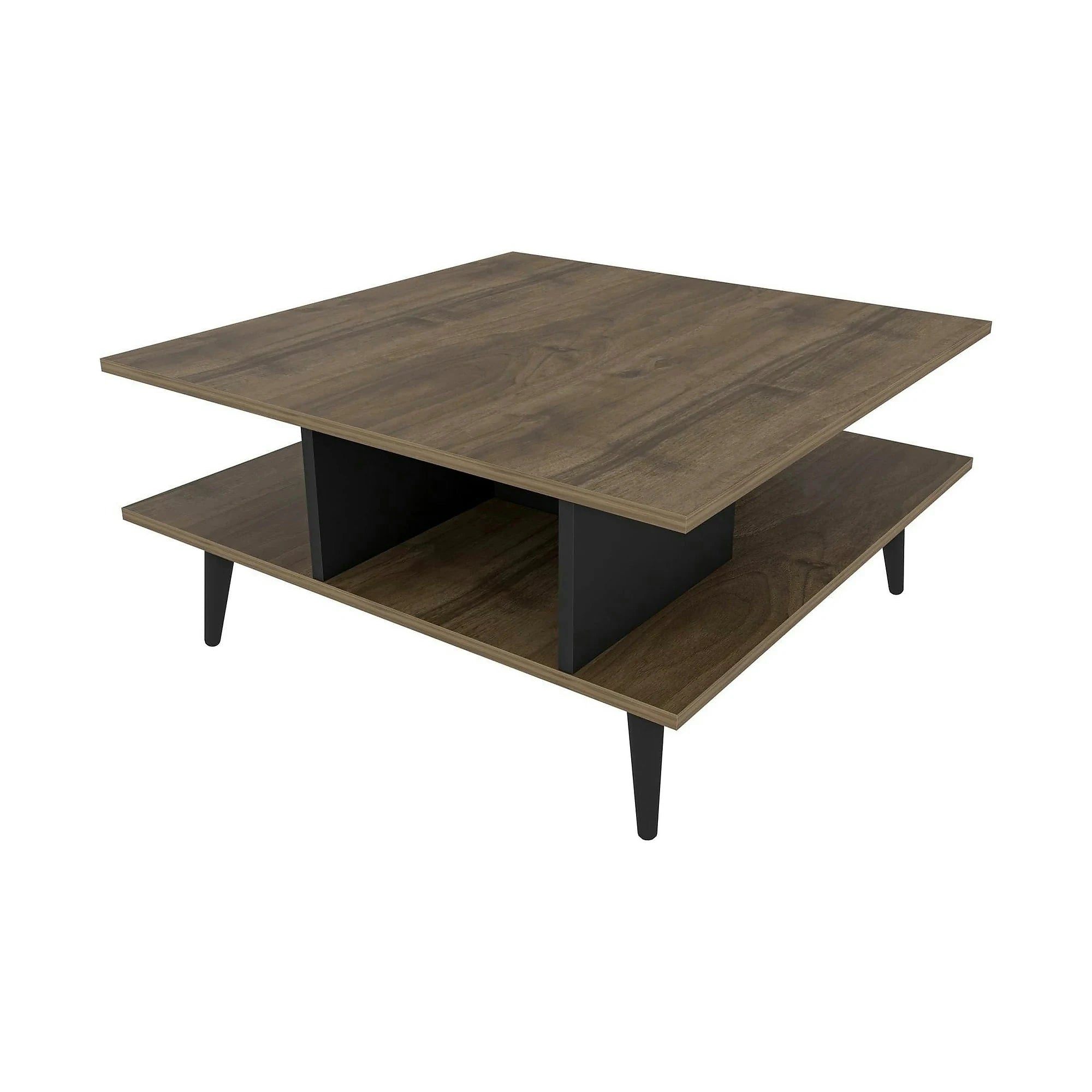 Masuta cafea Akya, nuc, PAL, 89x89x44 cm