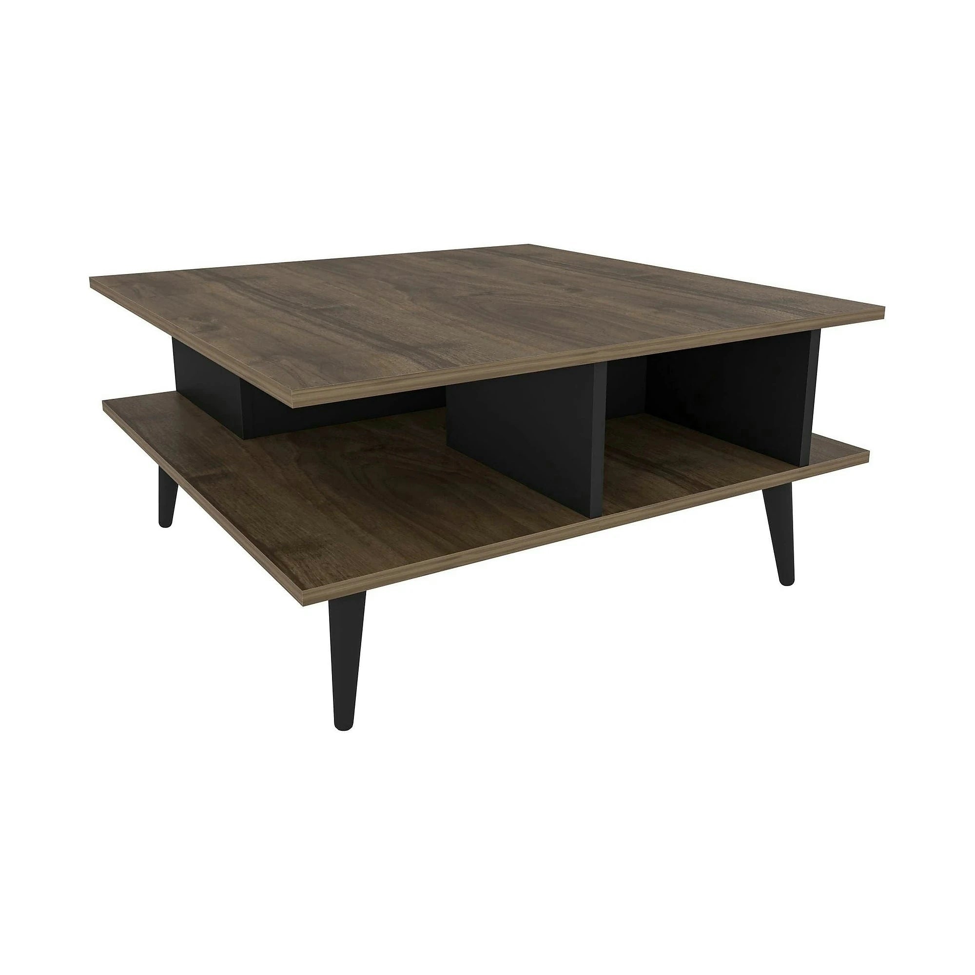 Masuta cafea Akya, nuc, PAL, 89x89x44 cm