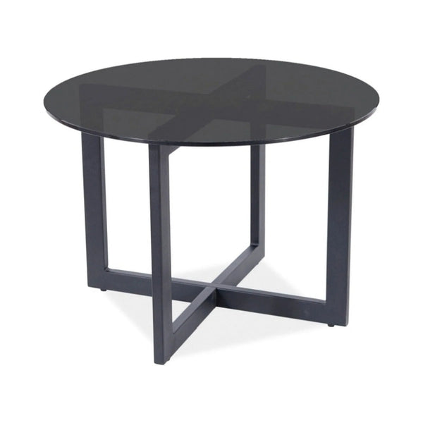 Masuta cafea ALMERIA B, negru, sticla temperata/metal, 60x45 cm