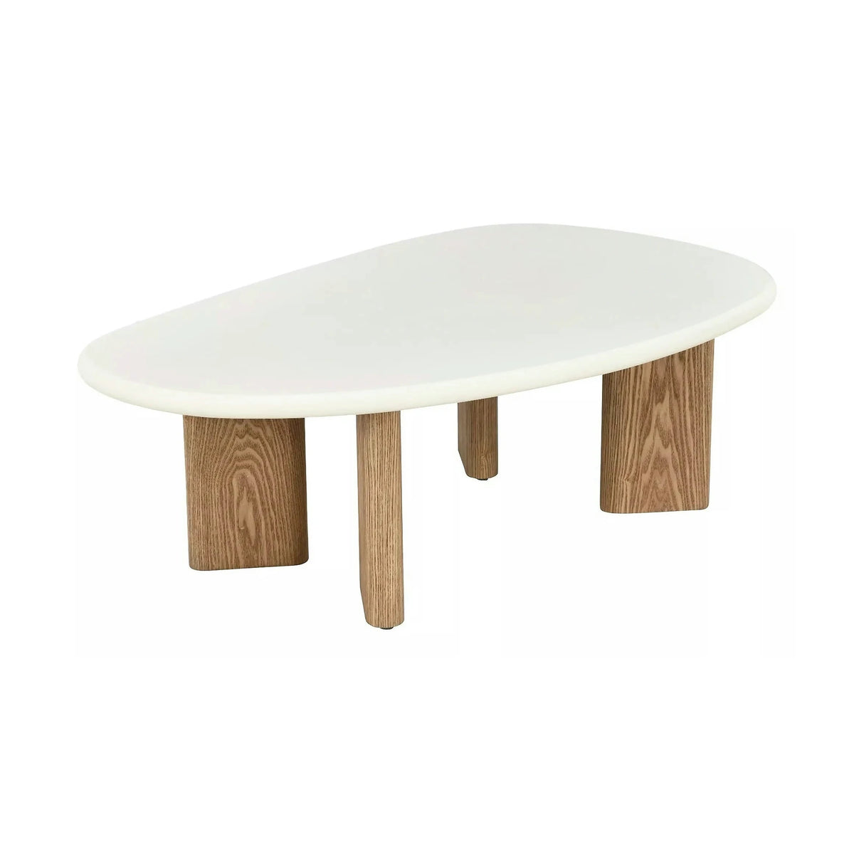 Măsuță cafea ALPEN, ecru/stejar, MDF/microciment/furnir, 130x80x42 cm