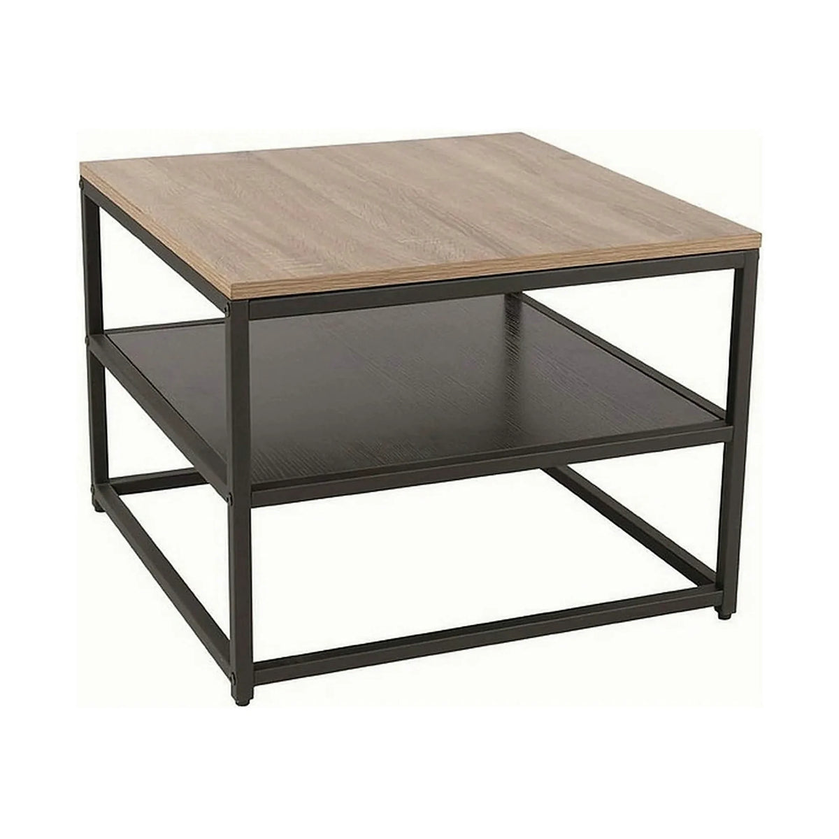 Masuta cafea AMBER B, stejar/negru, metal, 55x55x42 cm