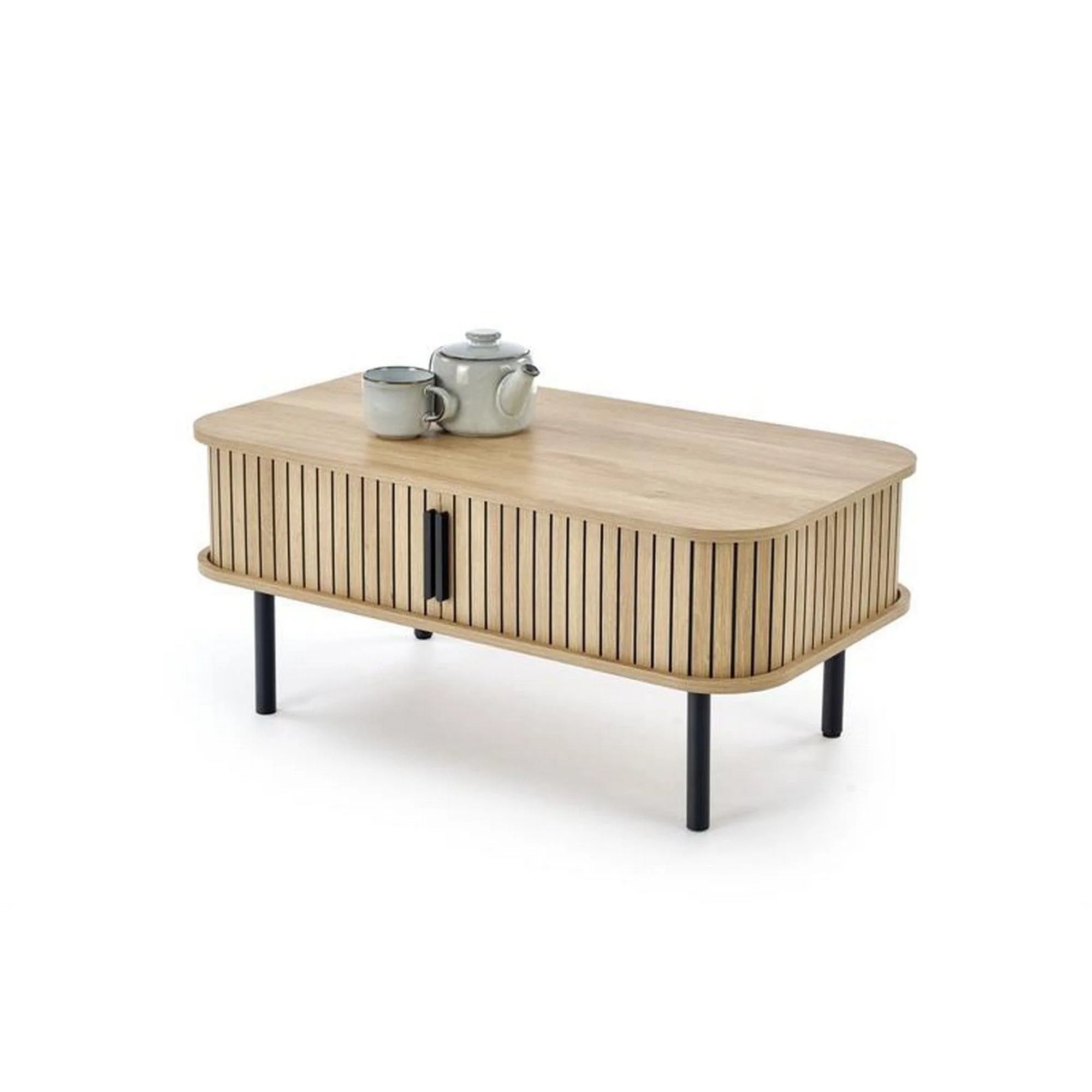 Masuta cafea ANGELINA, stejar/negru, 90x50x40 cm