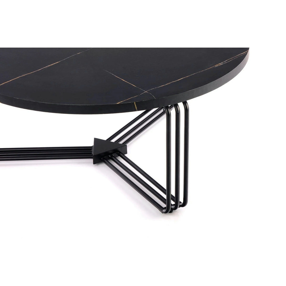 Masuta cafea ANTICA, negru cu efect de marmura/negru, 80x80x36 cm