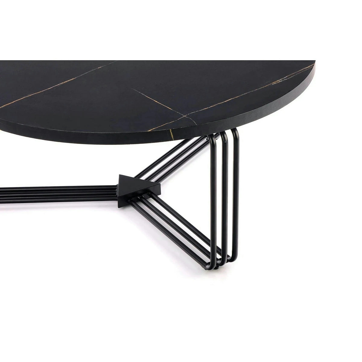 Masuta cafea ANTICA, negru cu efect de marmura/negru, 80x80x36 cm