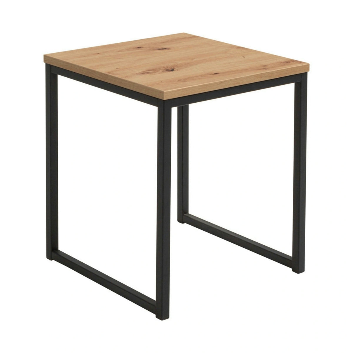 Masuta cafea AROZ, stejar artisan/negru, PAL/metal, 50x50 cm