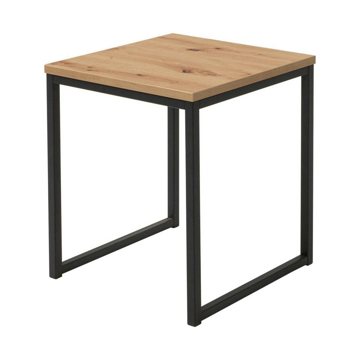 Masuta cafea AROZ, stejar artisan/negru, PAL/metal, 50x50 cm