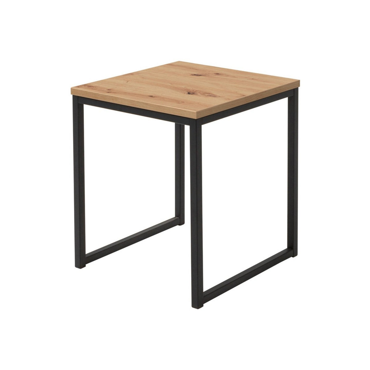 Masuta cafea AROZ, stejar artisan/negru, PAL/metal, 50x50 cm