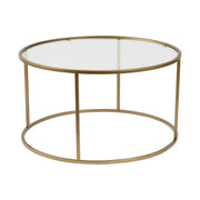 Masuta cafea AURUM, auriu, sticla/metal, 80x80x43 cm