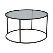 Masuta cafea AURUM, negru, sticla/metal, 80x80x43 cm