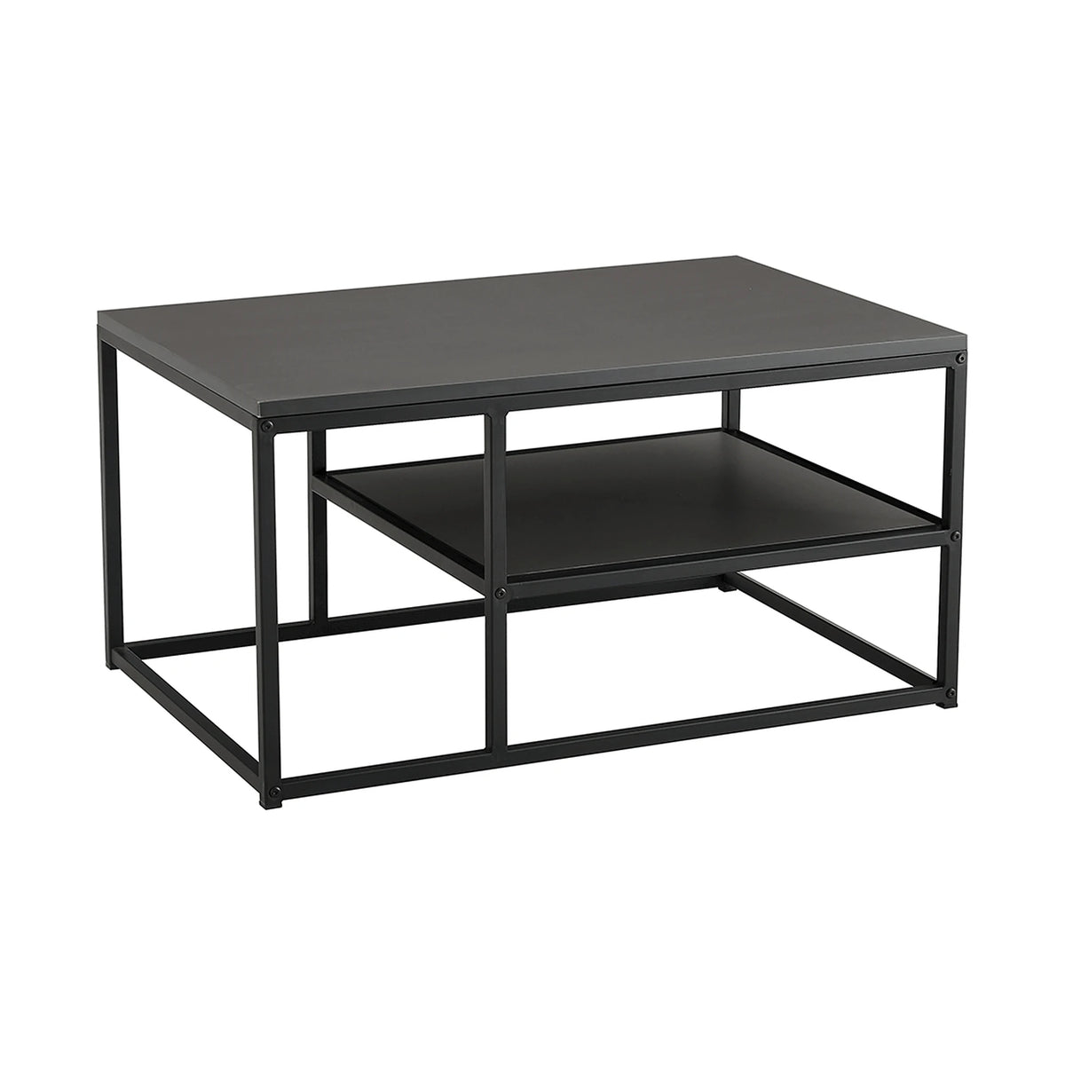 Masuta cafea BARMIO, gri grafit/negru, 90x60x45 cm