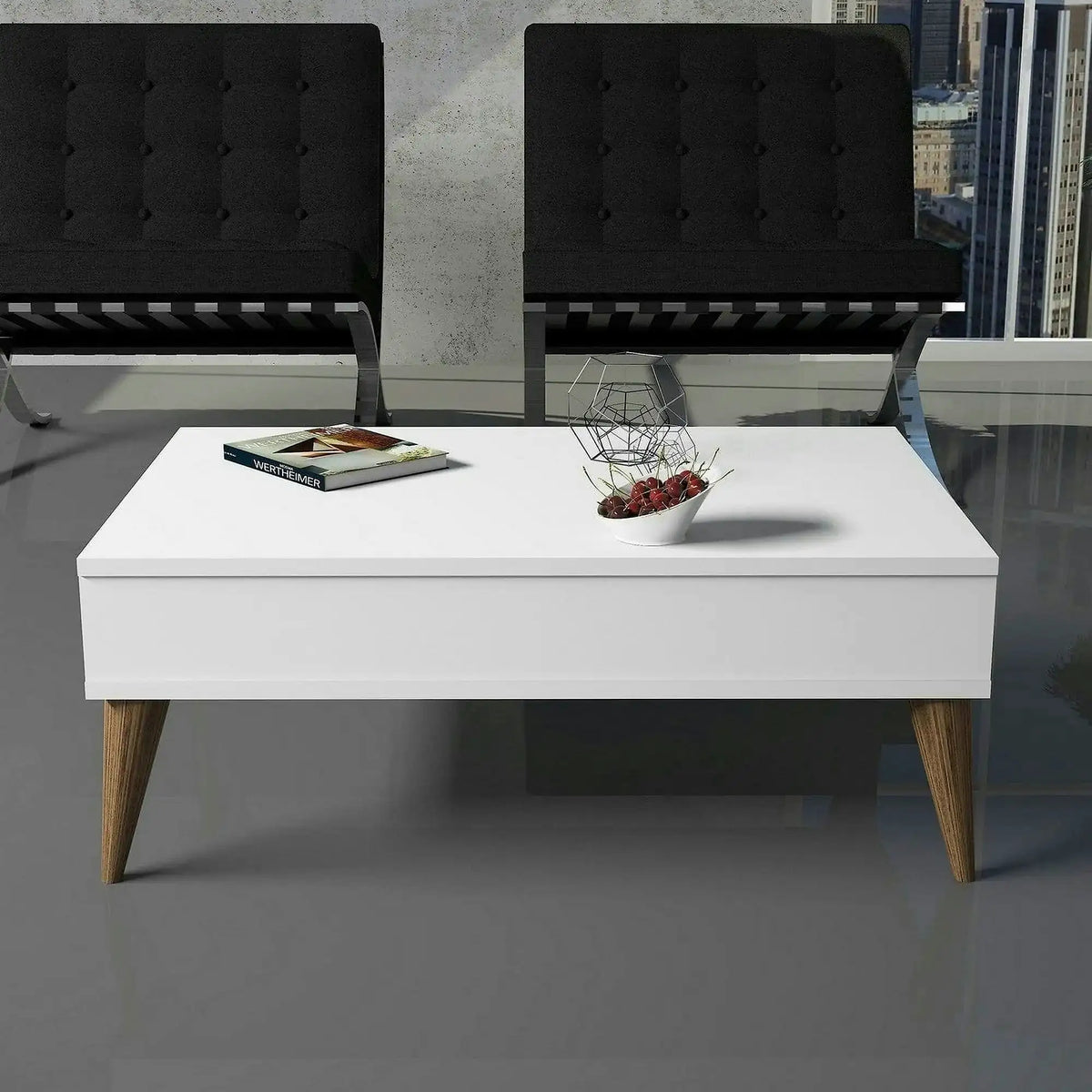 Masuta cafea Best, alb, PAL melaminat, 90x60x35 cm