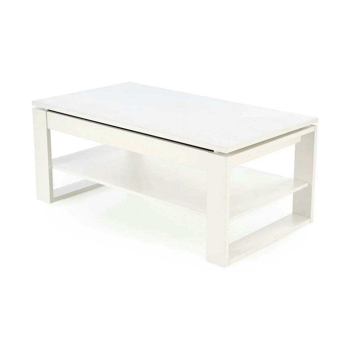 Masuta cafea BETTY, alb, PAL laminat, 120x65/92x50/72 cm