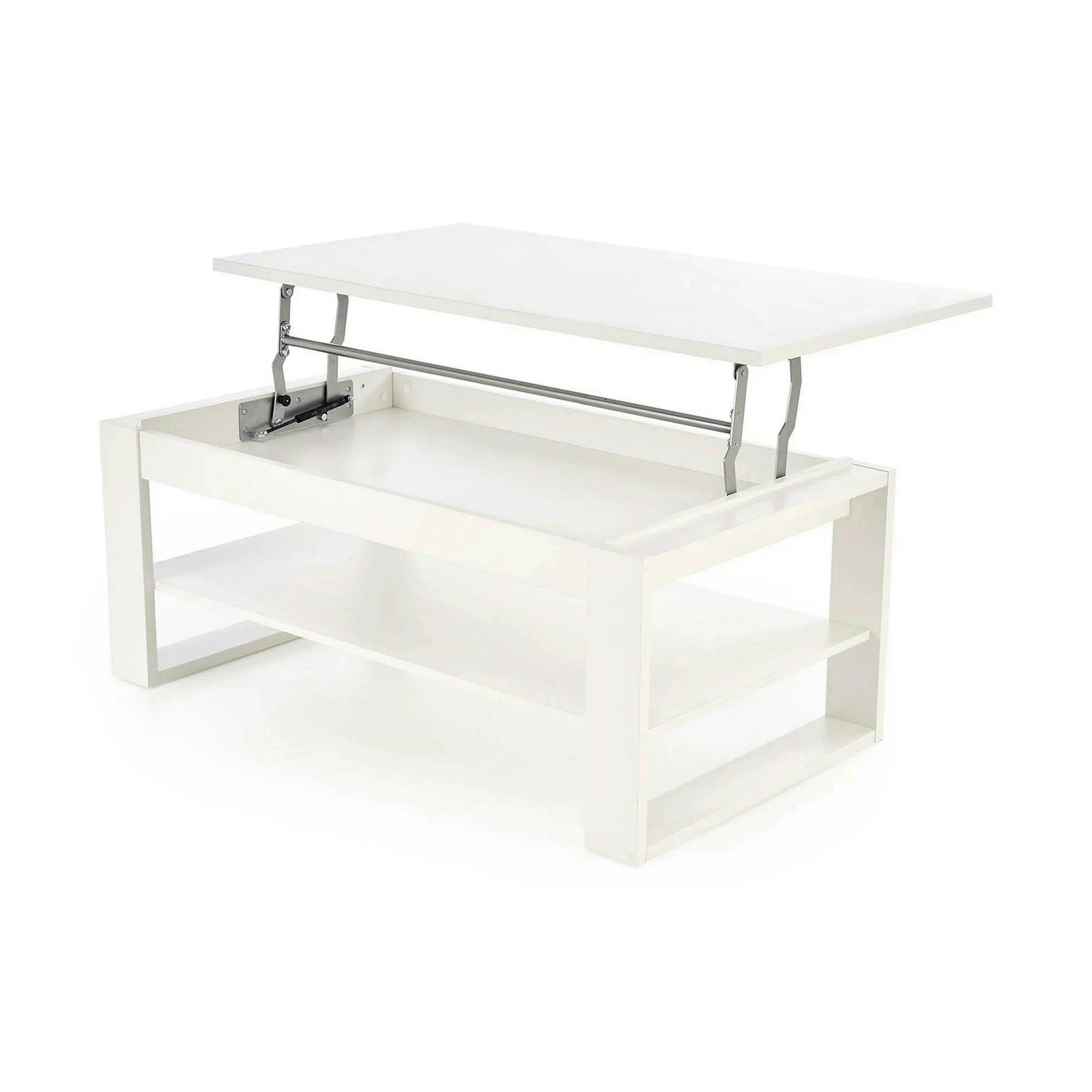 Masuta cafea BETTY, alb, PAL laminat, 120x65/92x50/72 cm