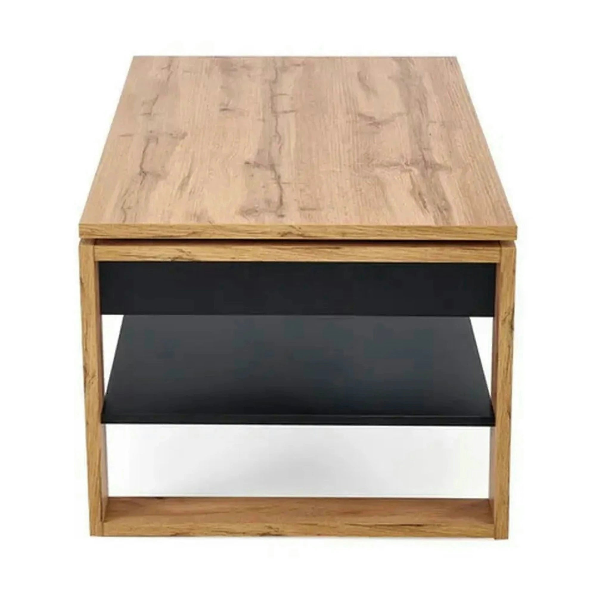 Masuta cafea BETTY, stejar artisan/negru, PAL laminat, 120x65/92x50/72 cm