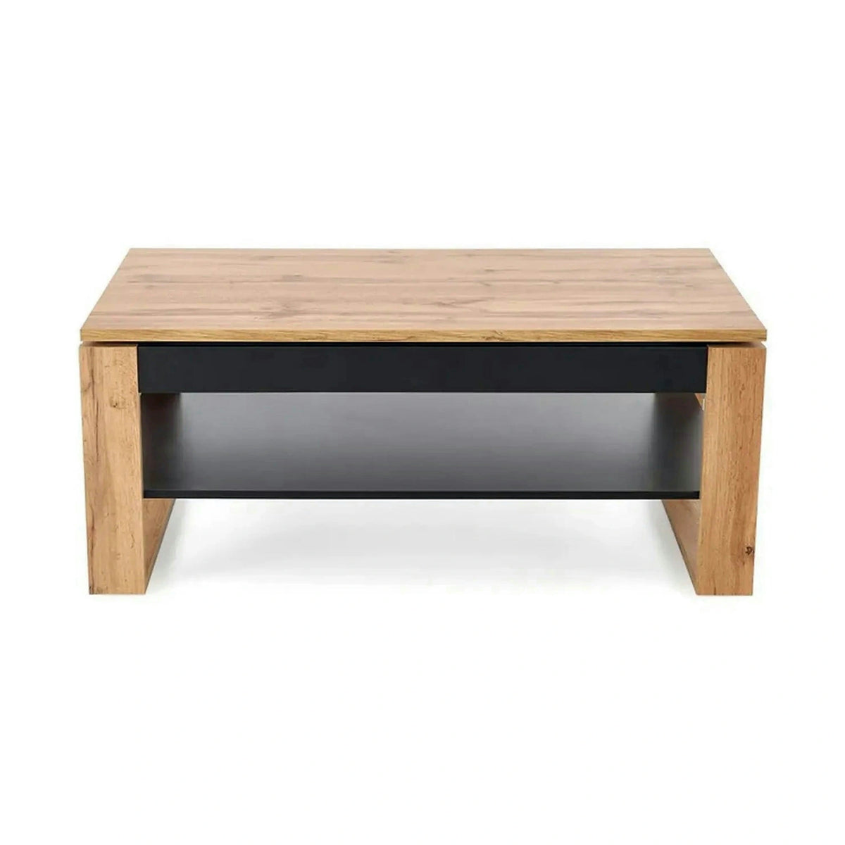 Masuta cafea BETTY, stejar artisan/negru, PAL laminat, 120x65/92x50/72 cm