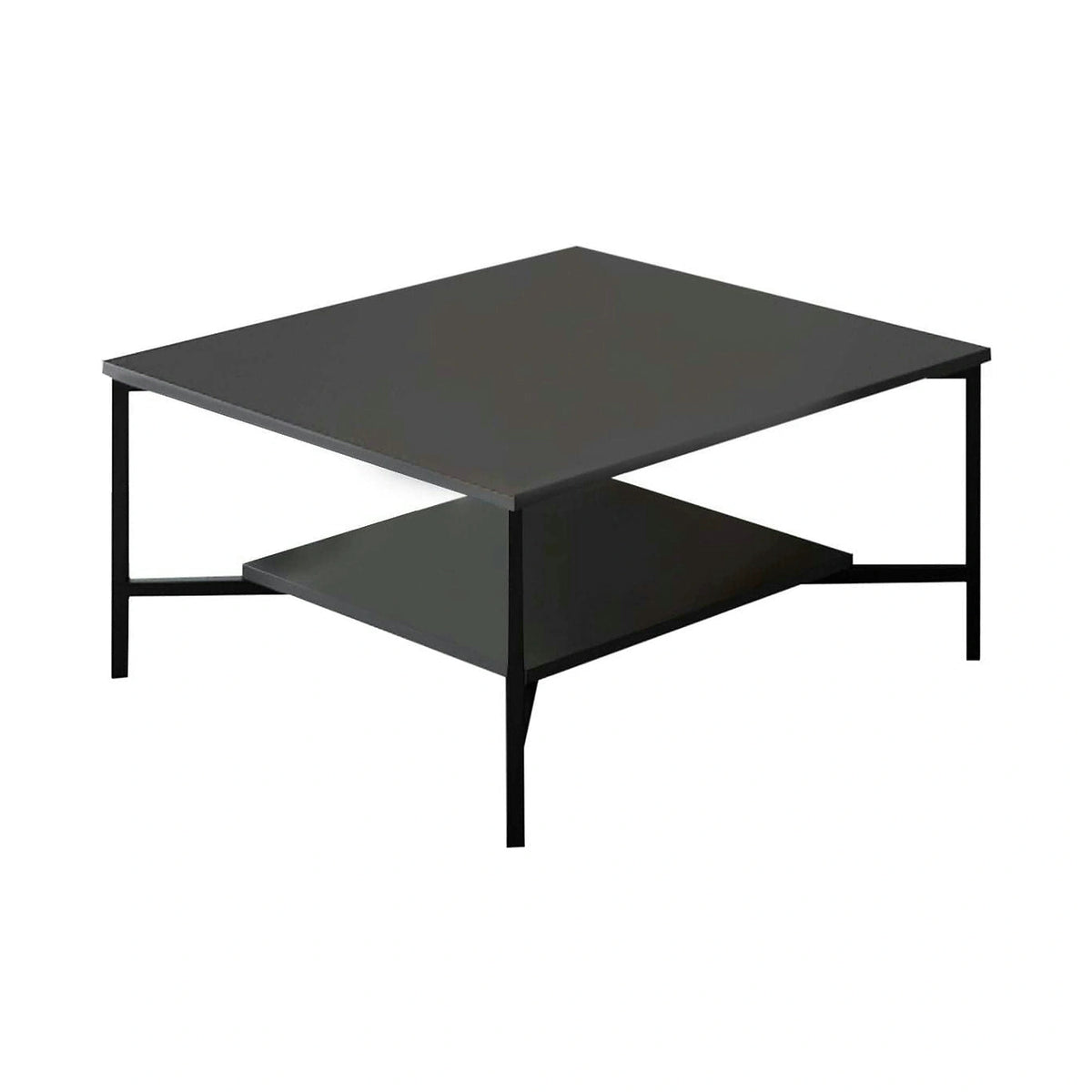 Masuta cafea Black Line, negru, PAL, 80x80x40 cm