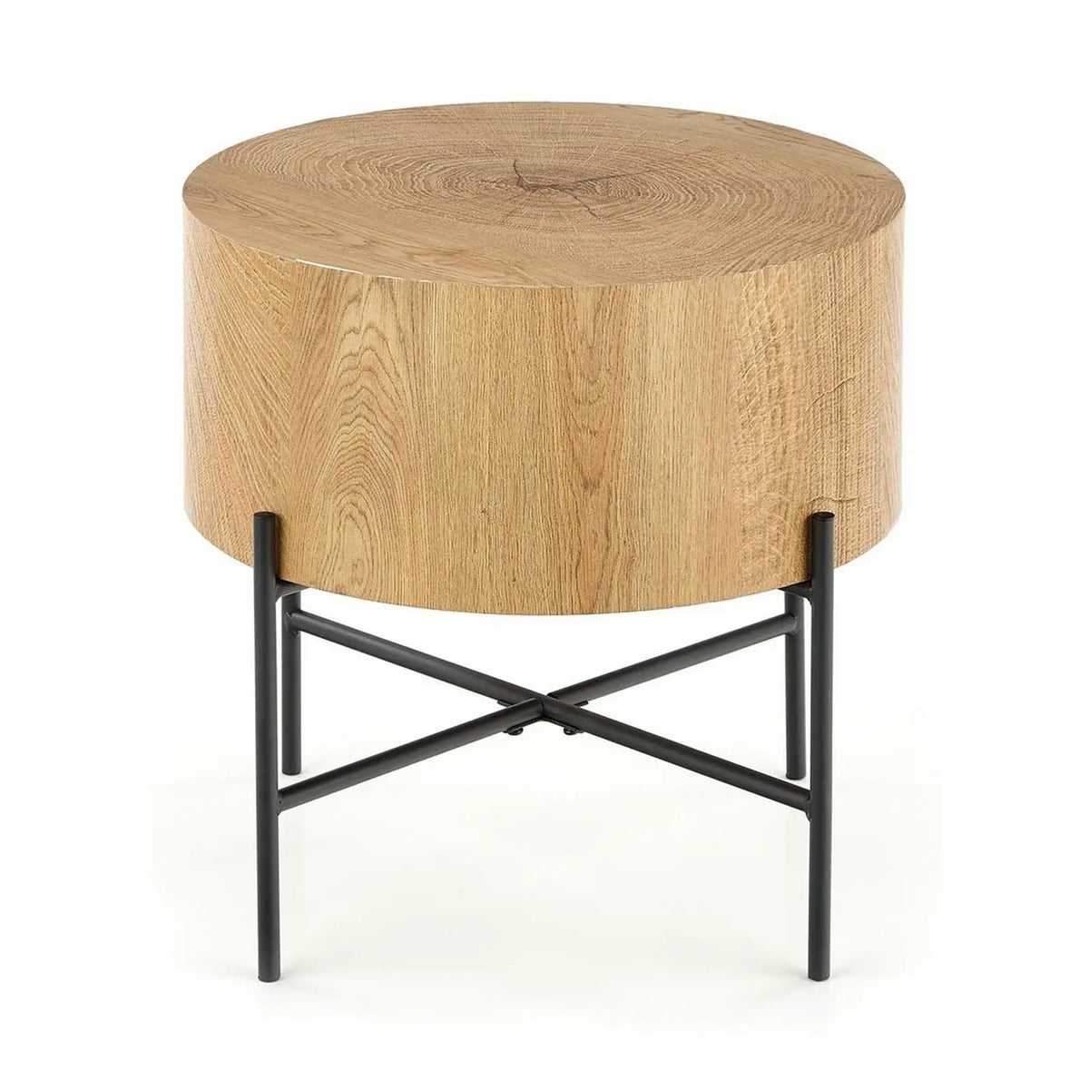 Masuta cafea BROOKLYN S, stejar natural/negru, 45x45x45 cm