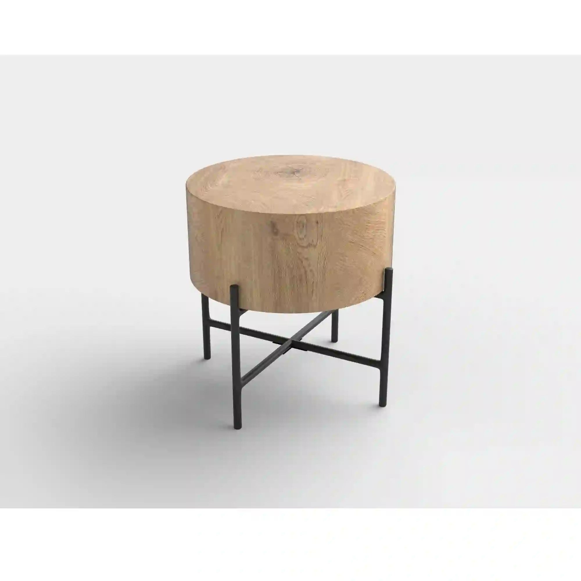 Masuta cafea BROOKLYN S, stejar natural/negru, 45x45x45 cm