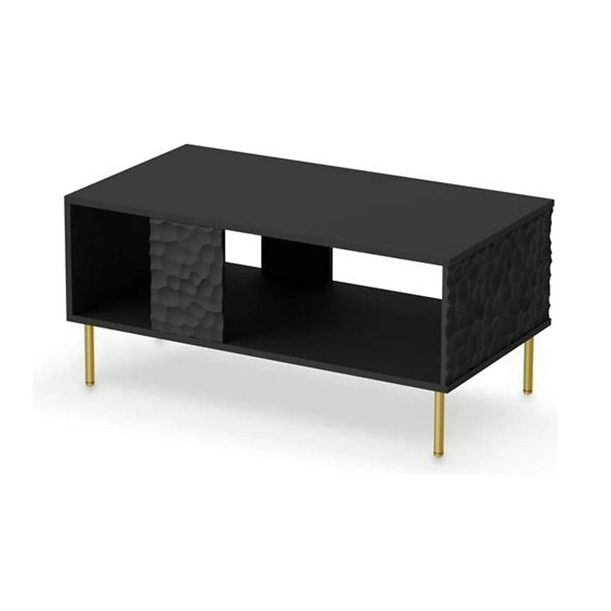 Masuta cafea BULLET, negru/auriu, PAL laminat, 90X50X43 cm