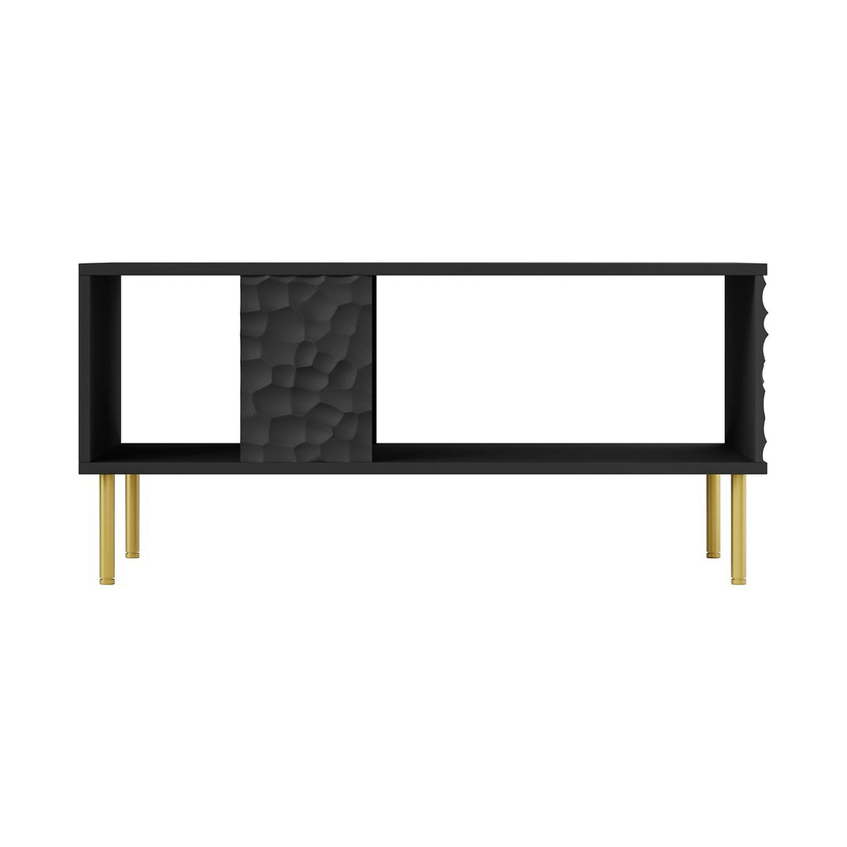 Masuta cafea BULLET, negru/auriu, PAL laminat, 90X50X43 cm