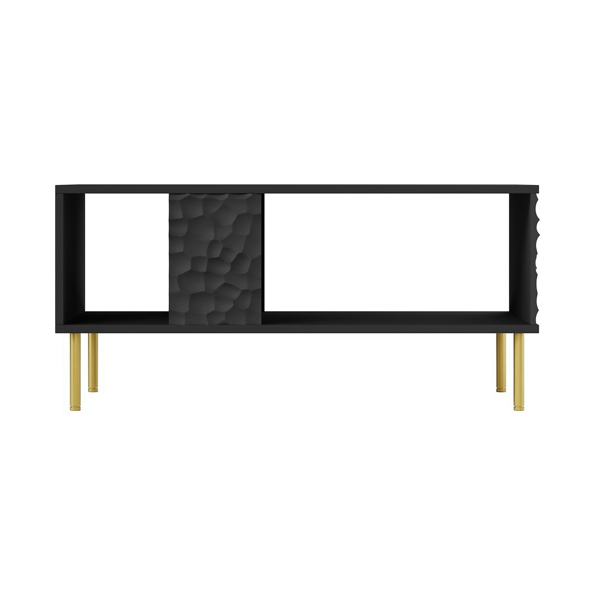 Masuta cafea BULLET, negru/auriu, PAL laminat, 90X50X43 cm