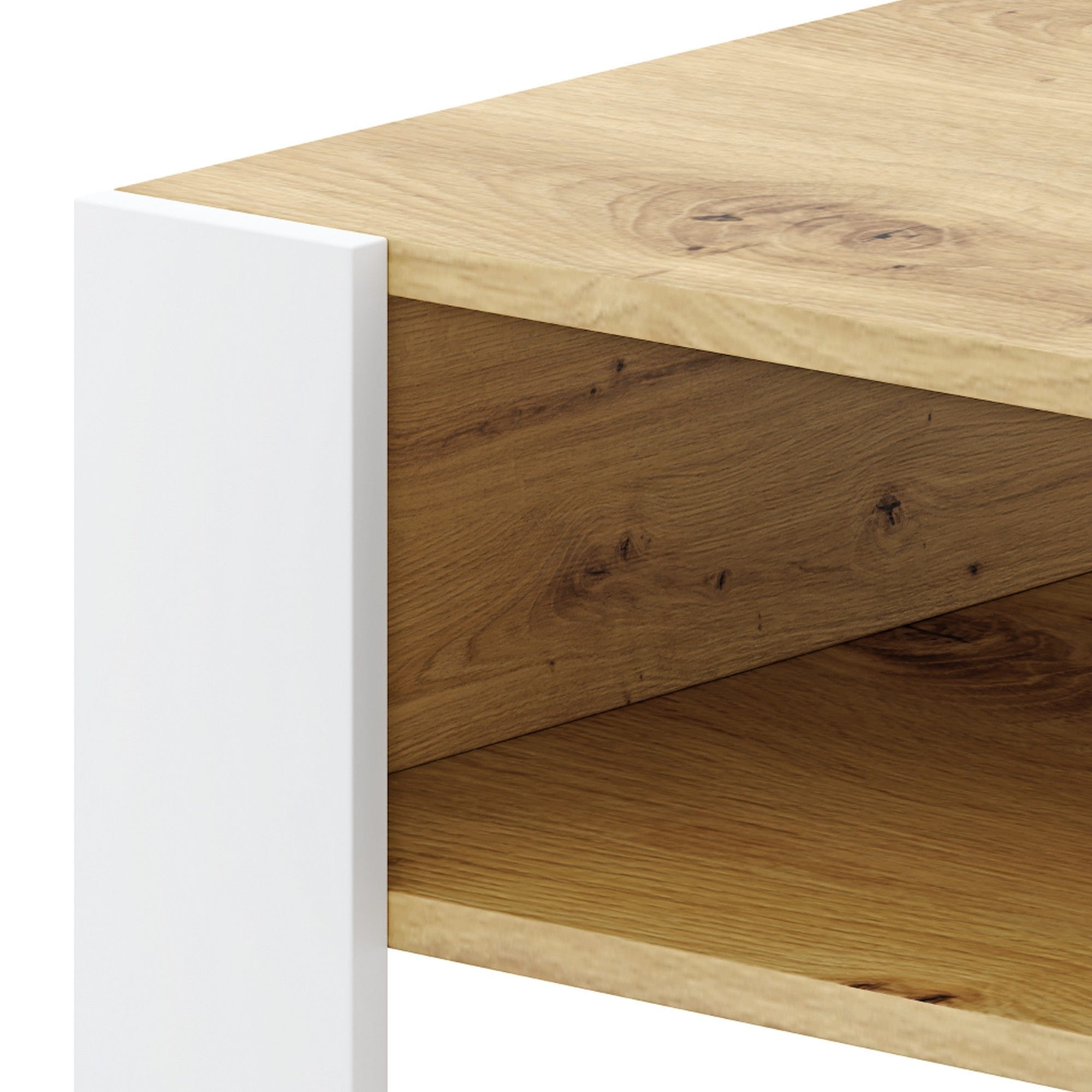 Masuta cafea CARA 2, stejar artisan/alb, DTD laminat, 67x68x45 cm