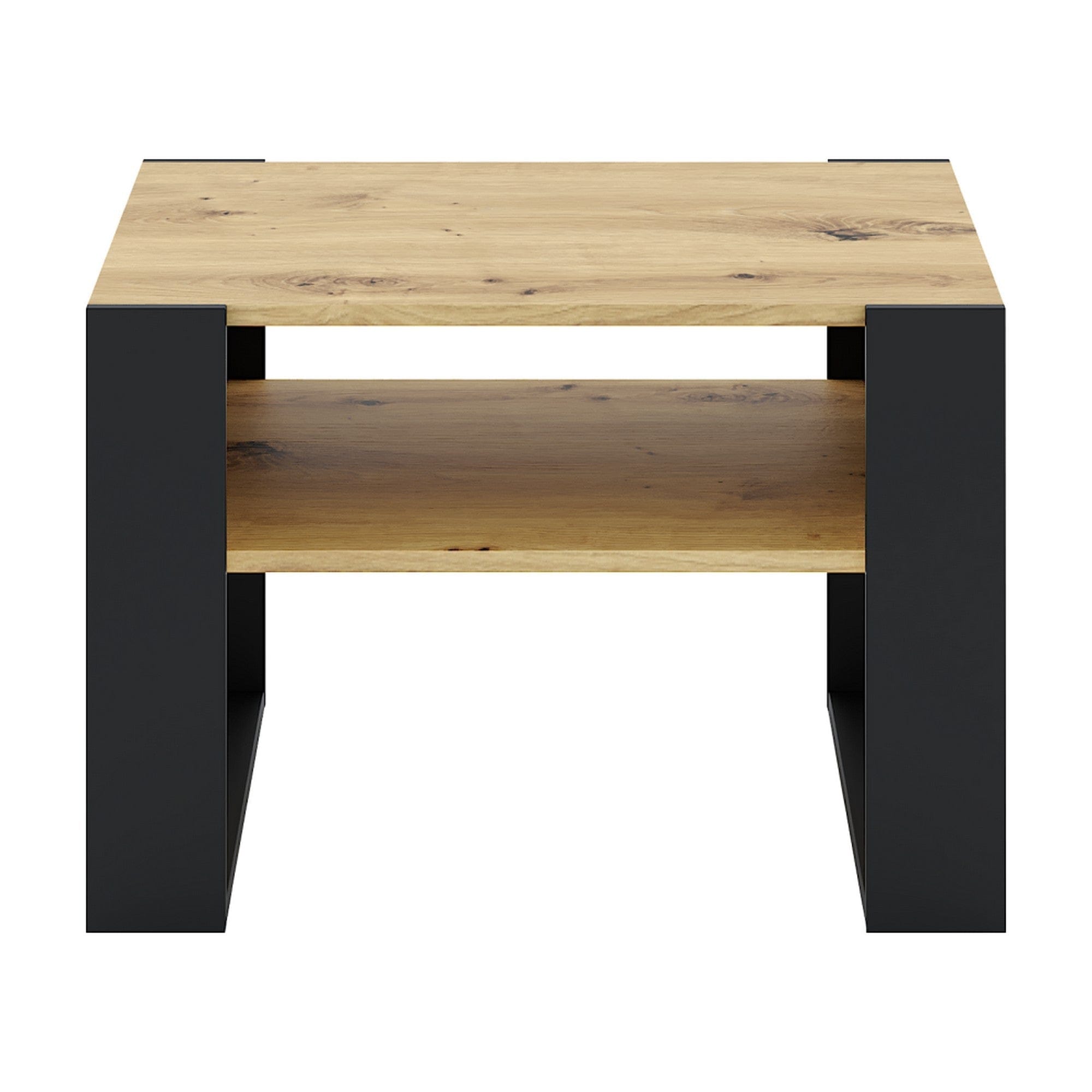 Masuta cafea CARA 2, stejar artisan/negru, DTD laminat, 67x68x45 cm